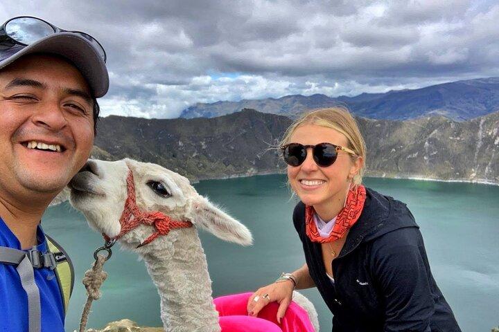 Hele dag Quilotoa Crater Lake Andes Cultuur Natuur Zachte wandeling