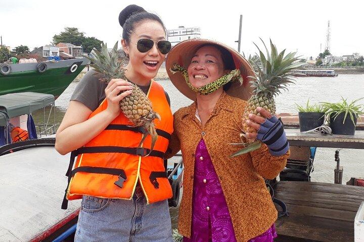 HCM: Mercado flutuante do Delta do Mekong de 2 dias com culinária e passeio de bicicleta