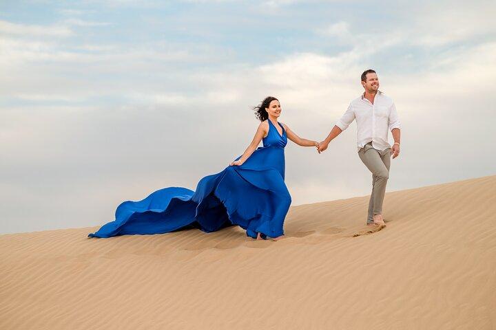 Dubai vliegende jurk fotoshoot
