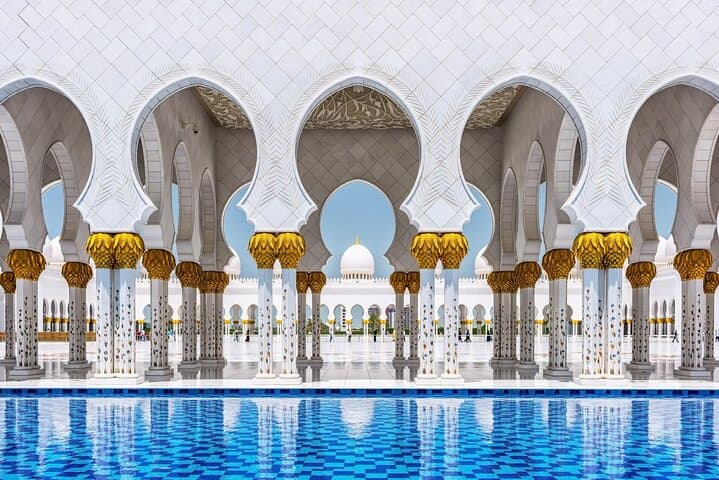Grand Mosque Qasr Al Watan and Louvre Museum From Dubai Tour