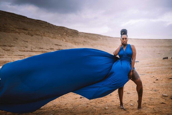 1 Stunde privates Fotoshooting in Gizeh mit fliegendem Kleid