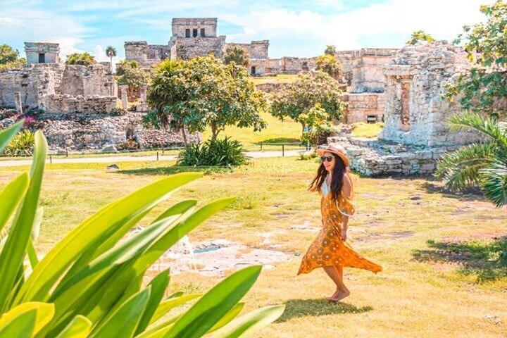 Tulum dagstur: Pyramider + Rev Snorkel och Cenote Simma