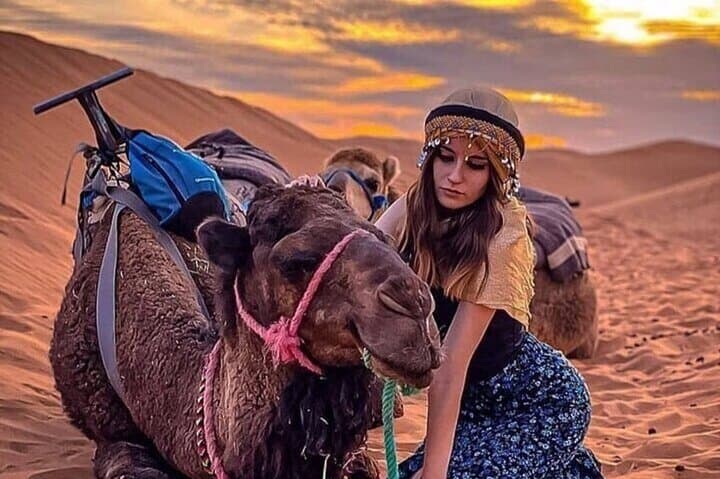 Marrakesh Agafay Desert Sunset Camle Ride with Dinner Show