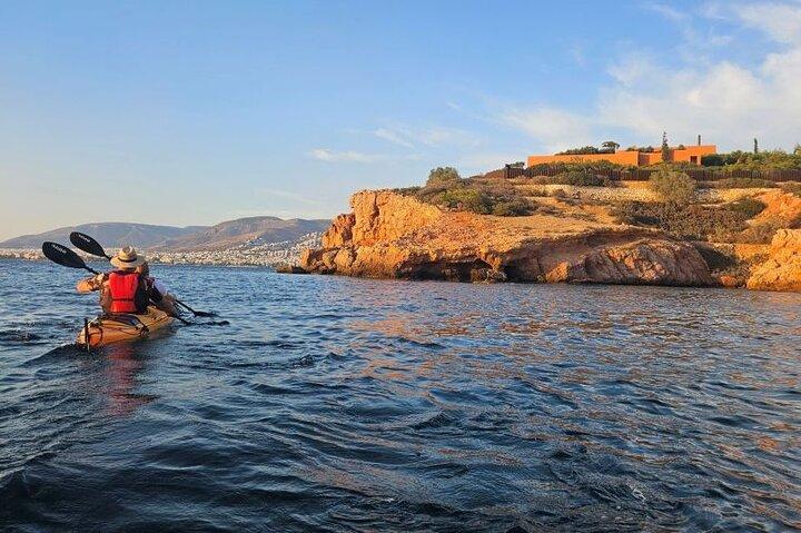 Small Group Sunset Sea Kayaking in Athens Riviera with Snorkeling
