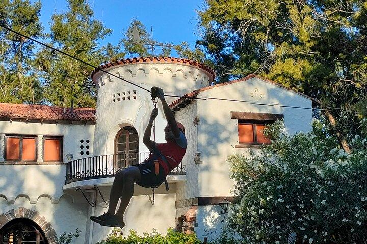 Zipline og arborisme uden linjer i 1 dag på bredden af Mendoza-floden