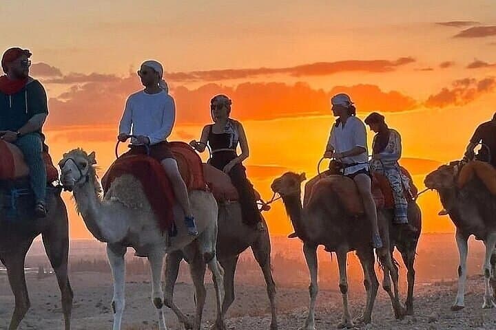 Marrakesh Agafay Desert Sunset Camle Ride with Dinner Show