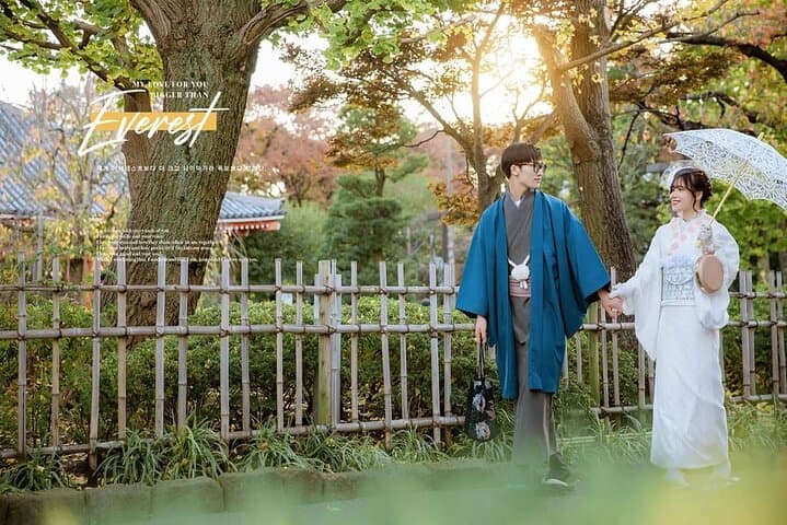 Special price couple (2 people) kimono commemorative photo shoot in Asakusa, Tokyo HANAYAKA kimono & yukata rental offer