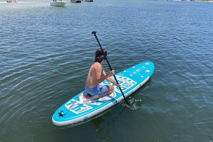 Privat luksusyacht med strandstop og svømning/paddleboarding