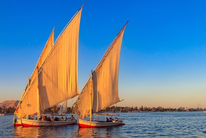 Riding a felucca at Sunset and Dinner an Egyptian House in Luxor
