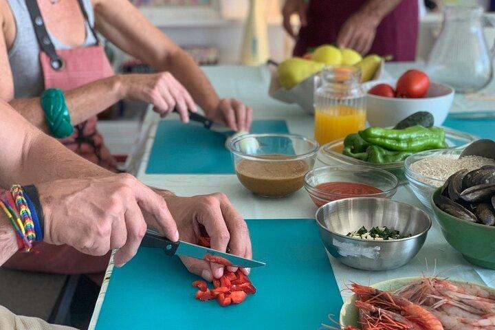 Rooftop Paella Cooking Class Experience in Barcelona with Sangria