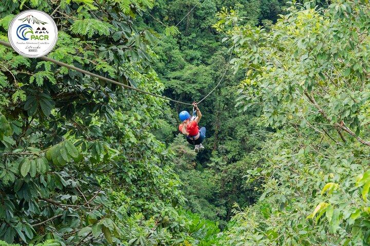 7-kabel Zipline Canopy Tour över La Fortuna vattenfall