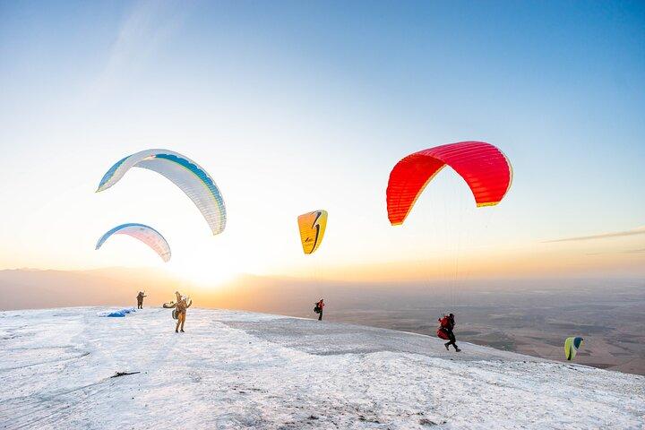 Morocco Marrakech Agafay Desert Paragliding Sunset.