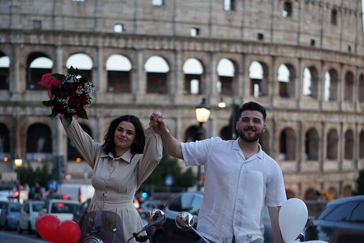 Rome's Easy Ride Vespa Photoshoot with Pick Up and Drop Off