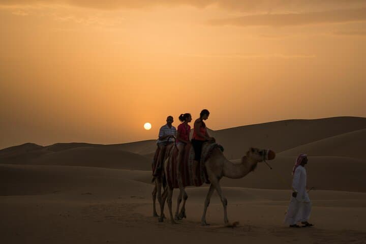 Dubai Desert Safari Dune Bashing, Camel Ride, Sandboarding & BBQ
