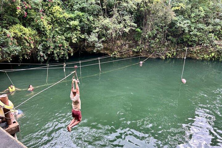 Jungle Adventure from Cancun: Ziplines, Bungee swing og Cenote