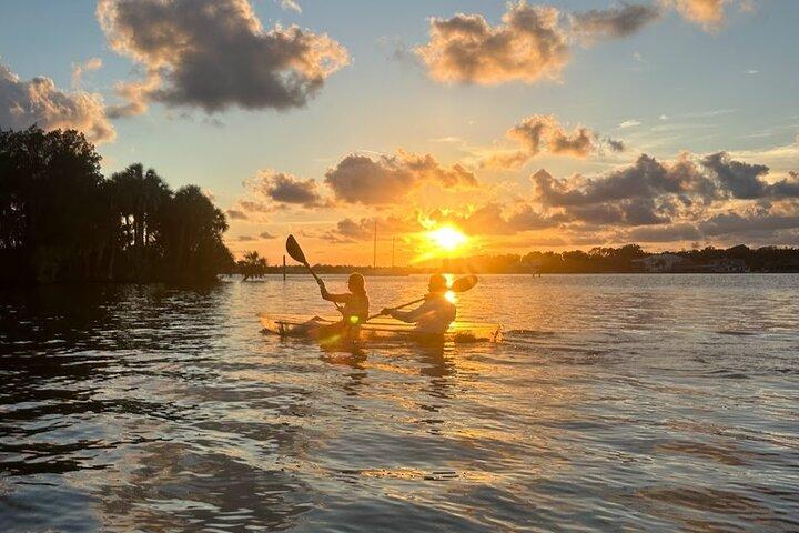 Clear Kayak Manatee Visita ao pôr do sol e ao brilho do Crystal River
