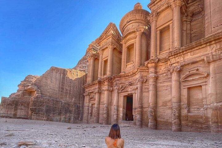 Excursão guiada completa de Petra e Wadi Rum a partir de Amã ou do Aeroporto