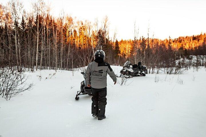 Laurentians: Excursión guiada en moto de nieve