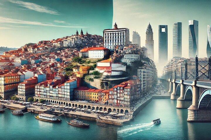 Privé transfer van Porto naar Madrid - tot 3 Stops