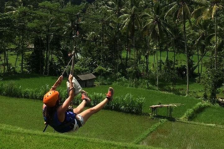 Lille gruppe Bali Adventure ATV Quad, River Rafting og Zipline