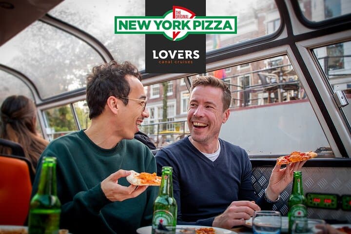 Amsterdam Guided Cruise with New York Pizza, Drinks and Ice Cream