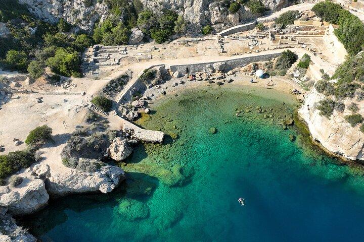 Athènes Lac Vouliagmeni et Heraion Coucher de soleil et baignade
