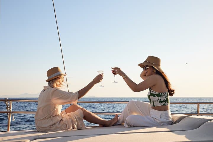 Athens Sunset Dinner Cruise – Swim Stop, Dinner & Open Bar