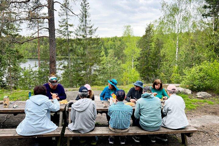 Nationaal parkwandeling & Finse rooksauna-ervaring met kampvuurlunch