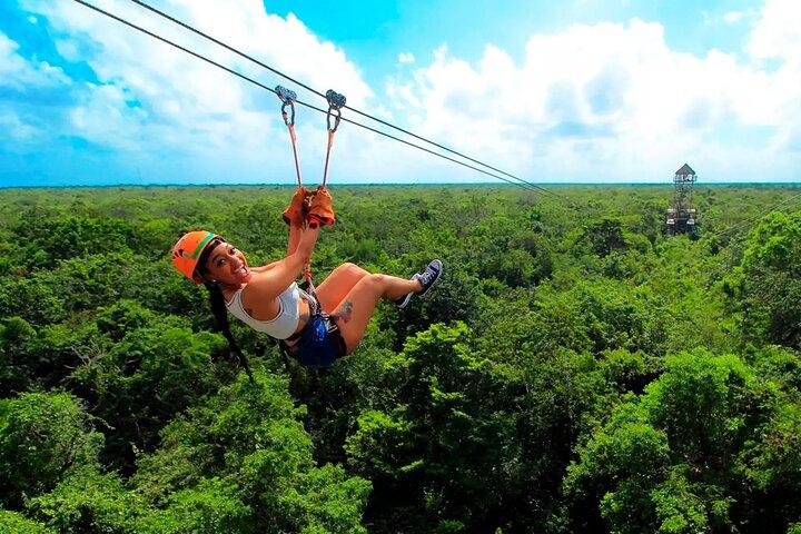 Tulum Jungle Combo: Turtles, ATV, Ziplines & Cenote fuld dag