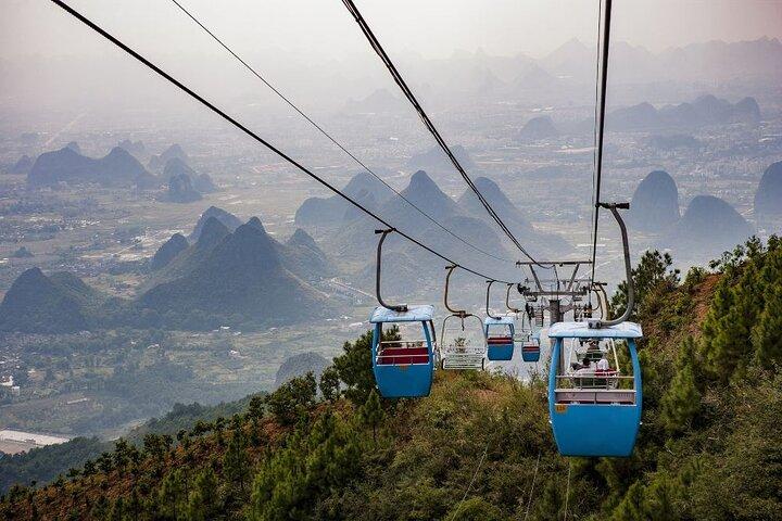 Yangshuo Ruyi Peak linbana och Li River heldagskryssning