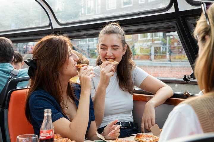 Amsterdam Guided Cruise with New York Pizza, Drinks and Ice Cream