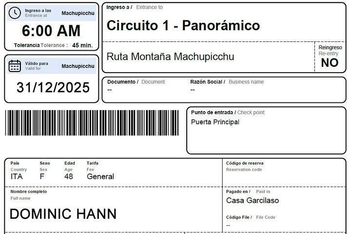 Achetez votre billet pour le Machu Picchu