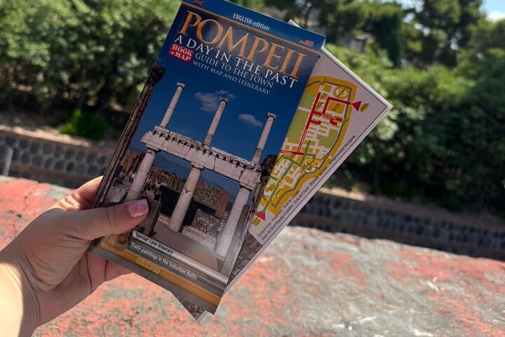 Pompeii: Entrance ticket (art) + guide book + map