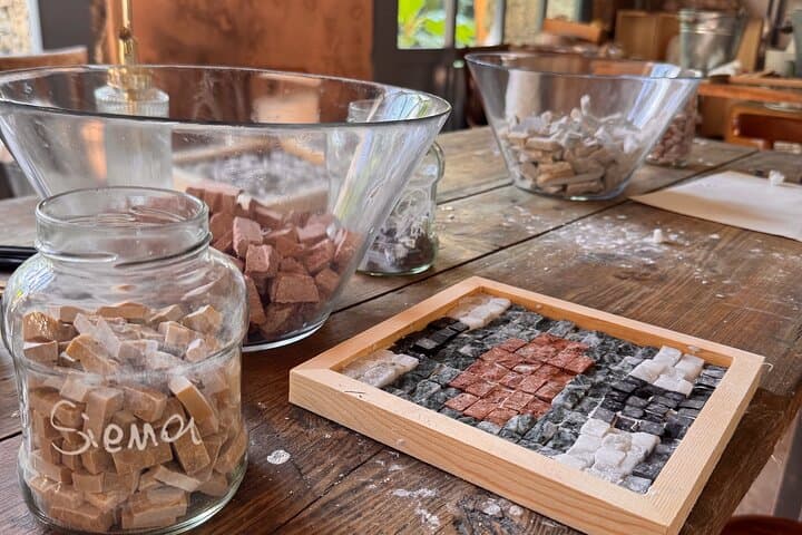 Exclusive Private Mosaic Art Experience with marble tiles
