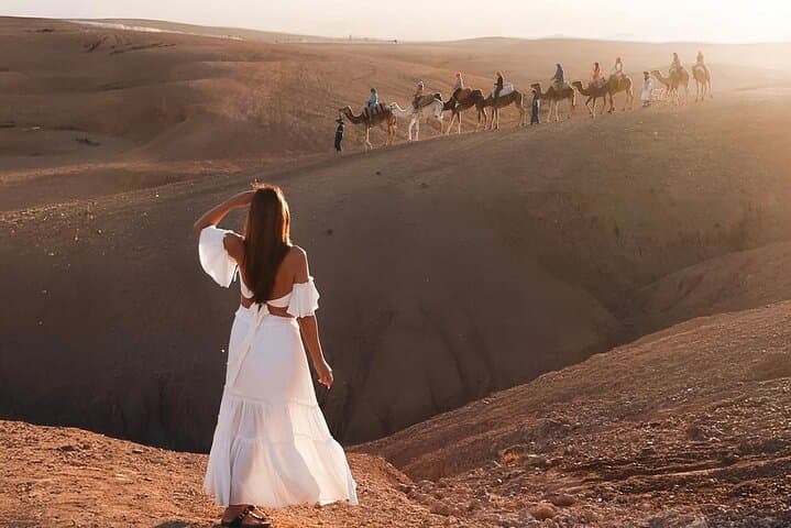 Agafay Desert Sunset Camels & Dinner Show Private From Marrakech
