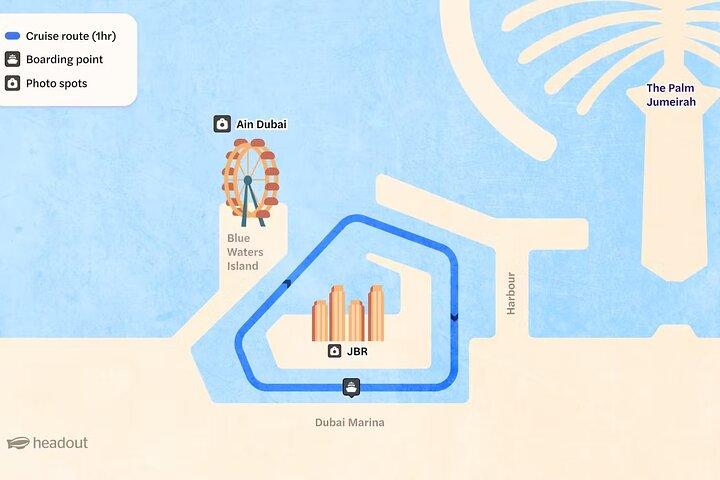 Dubai Marina Sightseeing Yacht Cruise 1 Stunde Panoramablick