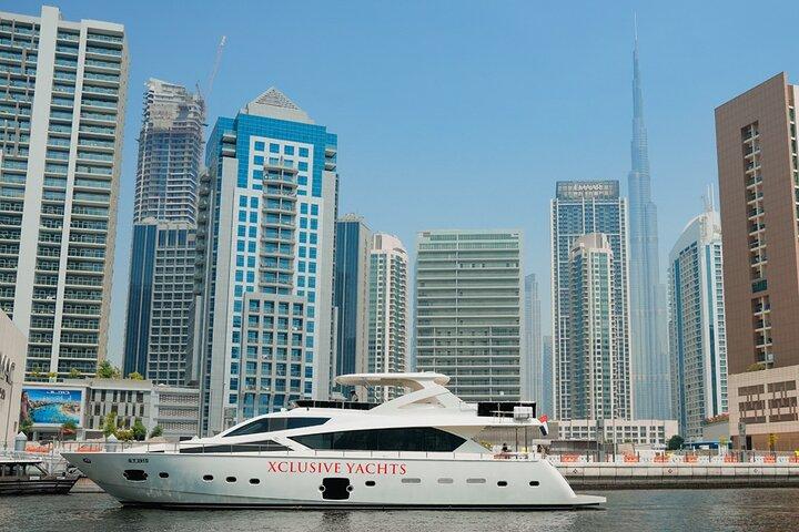 Dubai Water Canal Luxury Yacht Tour with Tropical Drinks