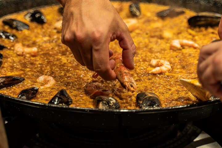 Barcelona Full Market Tour, Tapas & Hands-On Paella Cooking Class
