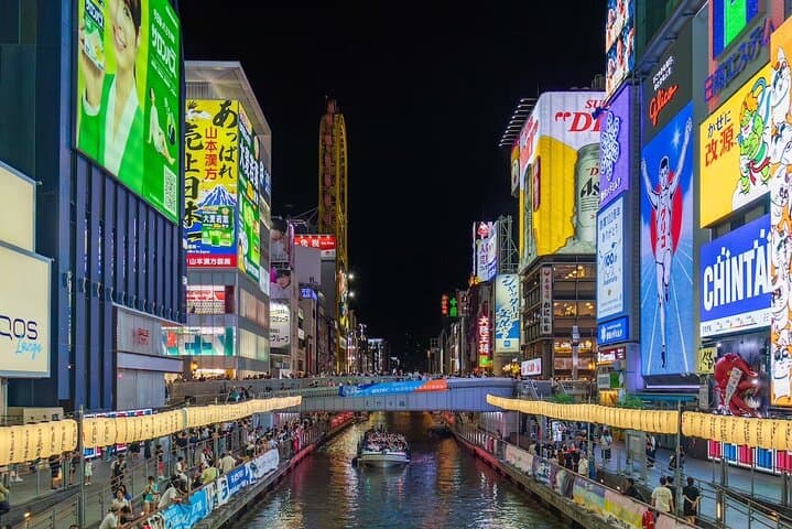 Osaka Dotonbori River Cruise with Glico Sign