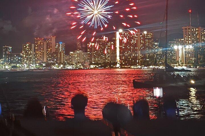 Board from Waikiki Beach for Friday Night Fireworks Sail on Havai