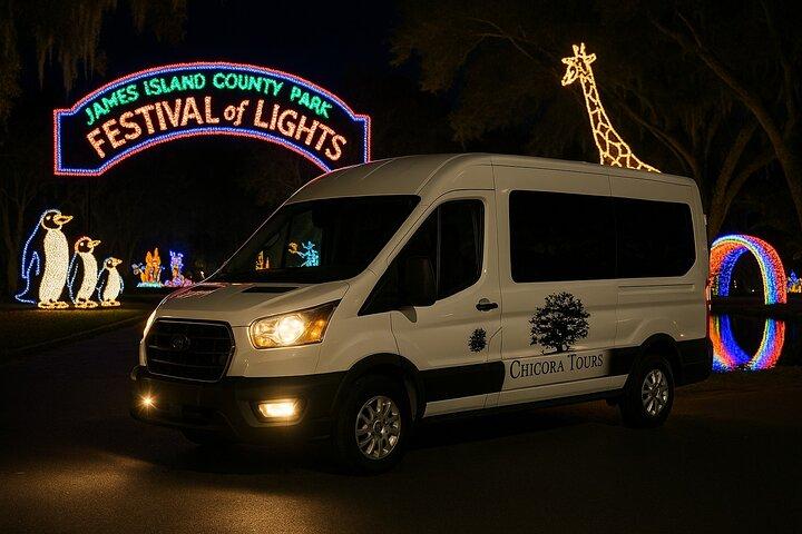 Festival de Luces de Charleston con transporte para grupos pequeños