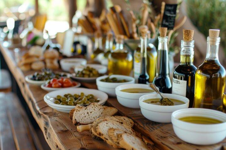 Griechische Olivenölprobe und traditionelle Aromen in Thessaloniki