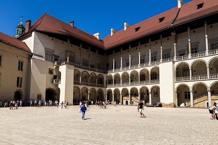 クラクフ:ゴルフカートとヴァヴェル城のガイド付きツアーによる旧市街観光