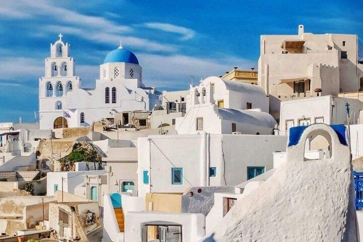 Tour au coucher du soleil à Santorin : Explorez Oia, Pyrgos, Imerovigli & 3 Cloches