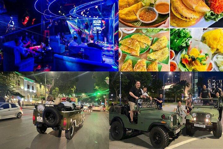 Saigon After Dark Foodie Tour por Army Open Air Jeep 4 horas
