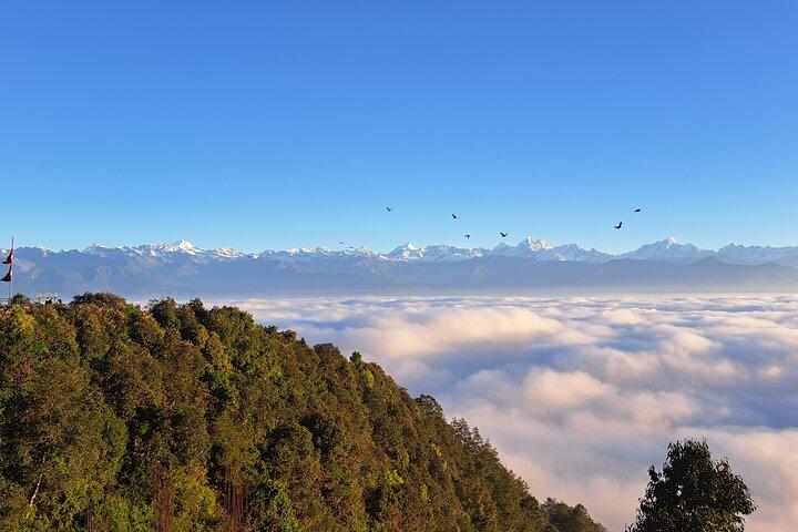Nascer do sol em Nagarkot e dia de caminhada saindo de Katmandu