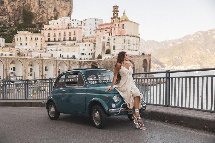 Tour fotográfico clássico da Costa Amalfitana com um Fiat 500.