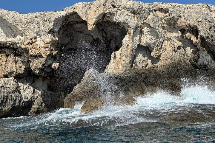 Excursion en bateau au départ de Syracuse, des grottes marines de l'île d'Ortigia et de Plemmirio