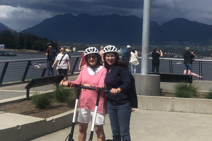 Stanley Park Seawall E-scooter aluguer com auto-guia mapa