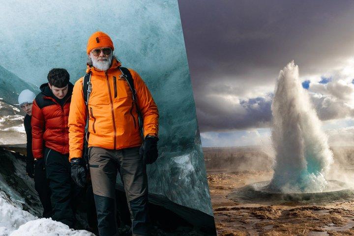 Gyllene Cirkeln och Ice Cave Tour i Monster Truck från Reykjavik